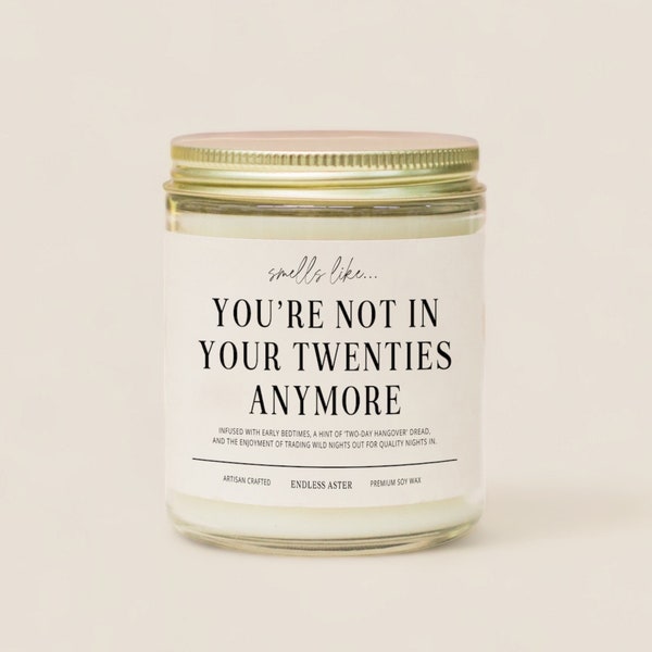 Funny Milestone Birthday "Smells Like You're Not In Your Twenties Anymore" Candle Gift Box, Funny Birthday Candle, Turning 30 Birthday Gift