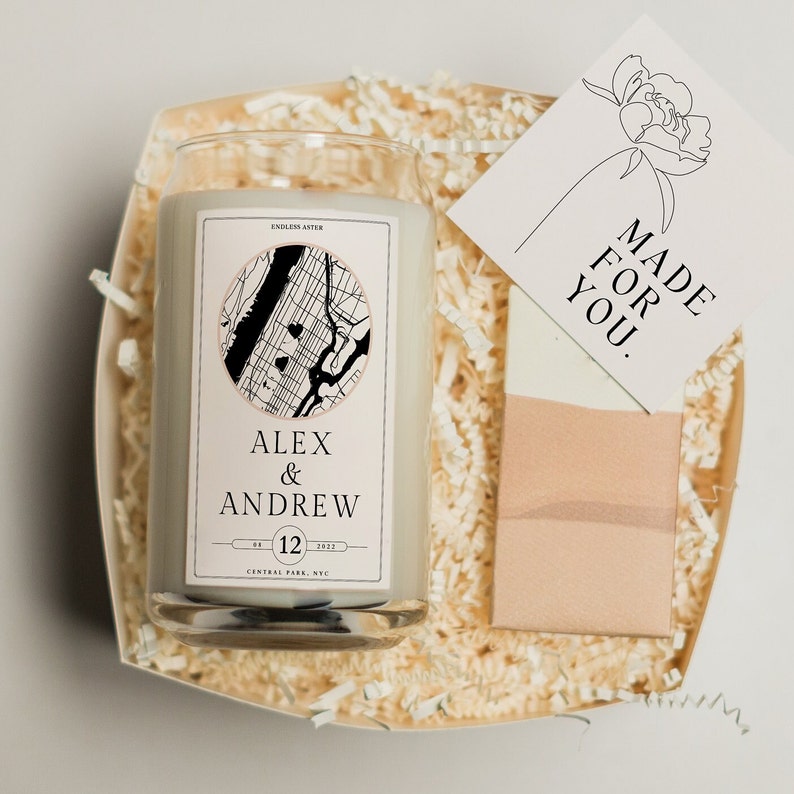 Custom Engagement Candle Personalized Map Engagement Gifts Etsy