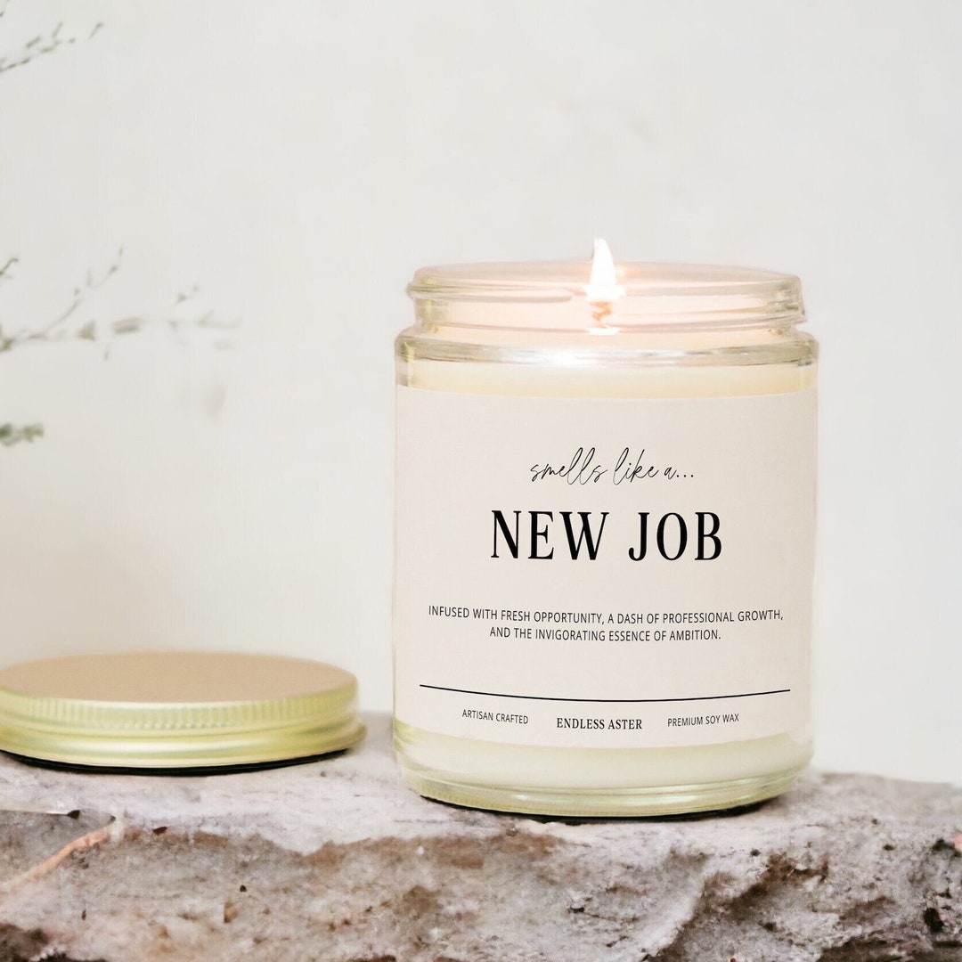 Smells Like A New Job Candle Spa Gift Box for Job Promotion, Coworker