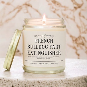 FRENCH BULLDOG Fart Extinguisher Funny Candle Gift Box for Dog Owner, New Pet Parent Gift, Frenchie Dog Mom Dad Birthday Gift for Dog Lover