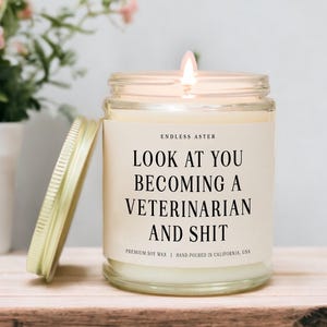 Schauen Sie sich an, dass Sie eine TIERARZIERTE Geschenkbox werden, lustiges Abschlussgeschenk des Tierarztes, zukünftiges Tierarztkerzengeschenk für Tierarzt Doktor