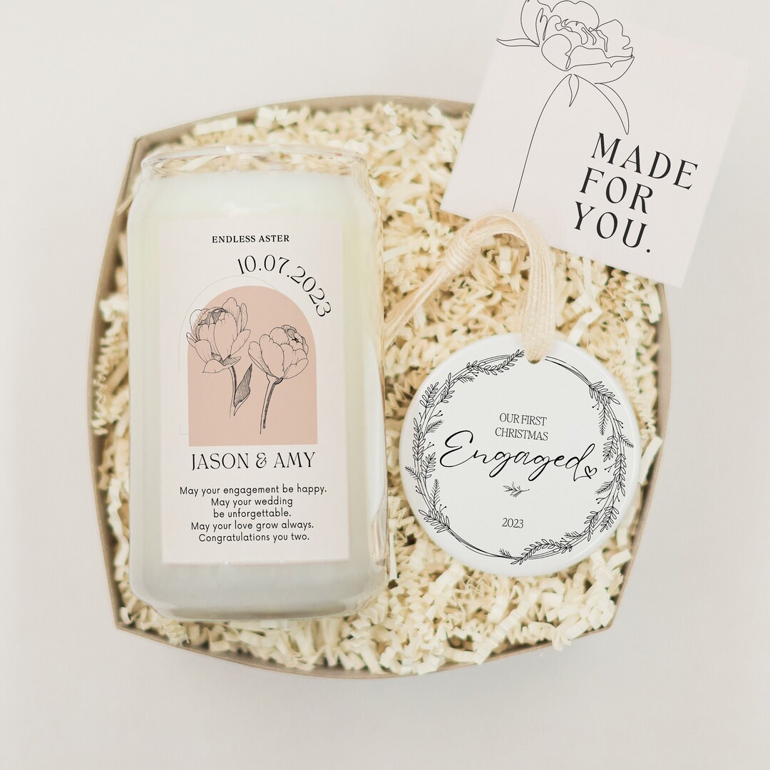 ENGAGEMENT GIFT BOX for Couple, Bride to Be Gift, Engagement Candle ...