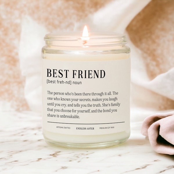 BEST FRIEND Definition Candle Spa Gift Box for Her, Best Friend Birthday Gift, Funny Friendship Candle for Women, Friends Forever Soy Candle