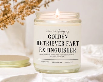 GOLDEN RETRIEVER Fart Extinguisher Funny Candle Gift Box for Dog Owner, New Pet Parent Gift, Dog Mom and Dad Birthday Gift for Dog Lover