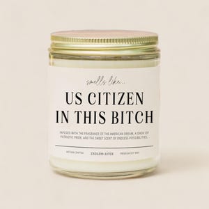 Burgerschapsviering "US Citizen In This Bitch" kaars geschenkdoos, grappige felicitatie kaars, naturalisatieceremonie cadeau voor nieuwe burger van de VS