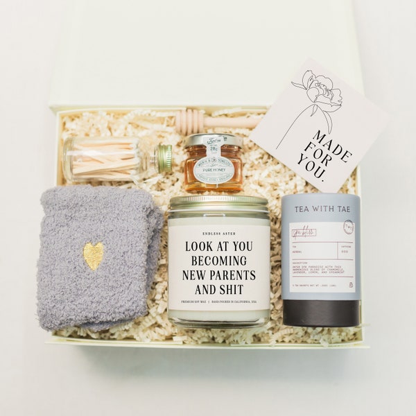 Look At You Becoming New Parents Funny Candle Gift Box, Baby Shower Gift, Congratulations Pregnancy Gift Package, New Mom Gift for Friend