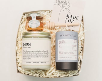 MOM Definition Candle Spa Gift Box for Mother's Day from Daughter, Mom Candle Gift for Mom Birthday, Mom Gift for Wedding Day, Mama Gift