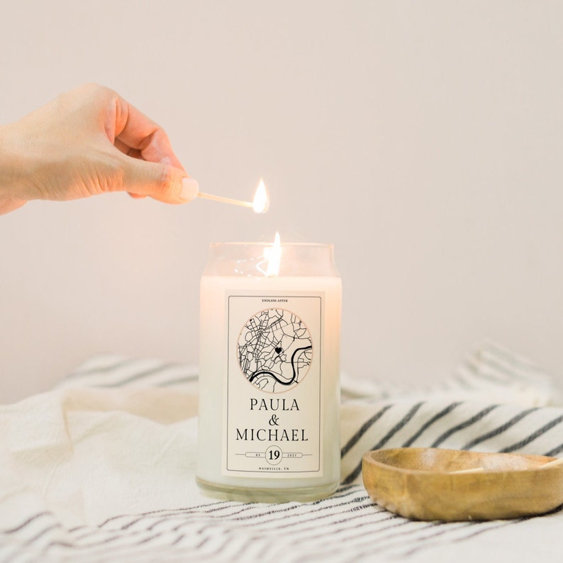 Custom Engagement Candle Personalized Map Engagement Gifts Etsy