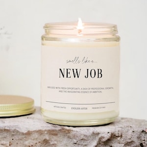 Smells Like A New Job Candle Spa Gift Box for Job Promotion, Co-worker or Boss Congratulations Gift Box, New Beginnings Leaving Goodbye Gift