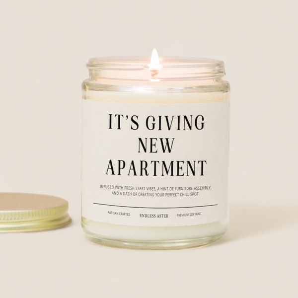 It's Giving New Apartment Candle Gift Box, Housewarming Minimalist Candle, Urban Apartment Decor, Moving Gift for Friends and Family