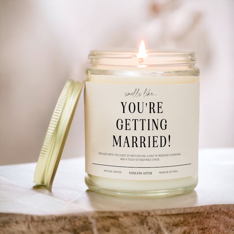 You're Getting Married Candle Gift Box for Engaged Couples Engagement Gift, Bride to Be Bridal Shower Gift, Mr & Mrs Newlywed Gift image 6