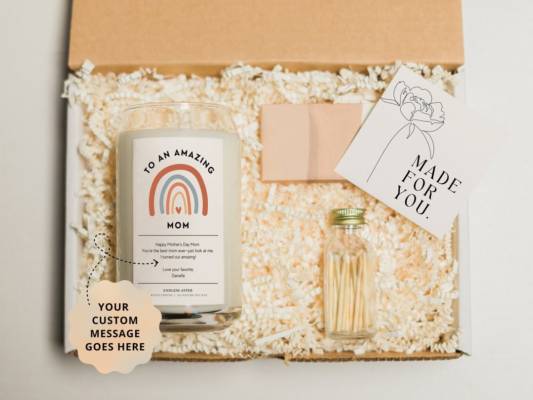 To an Amazing Mom Candle Spa Gift Box for Her, Personalized Mother's