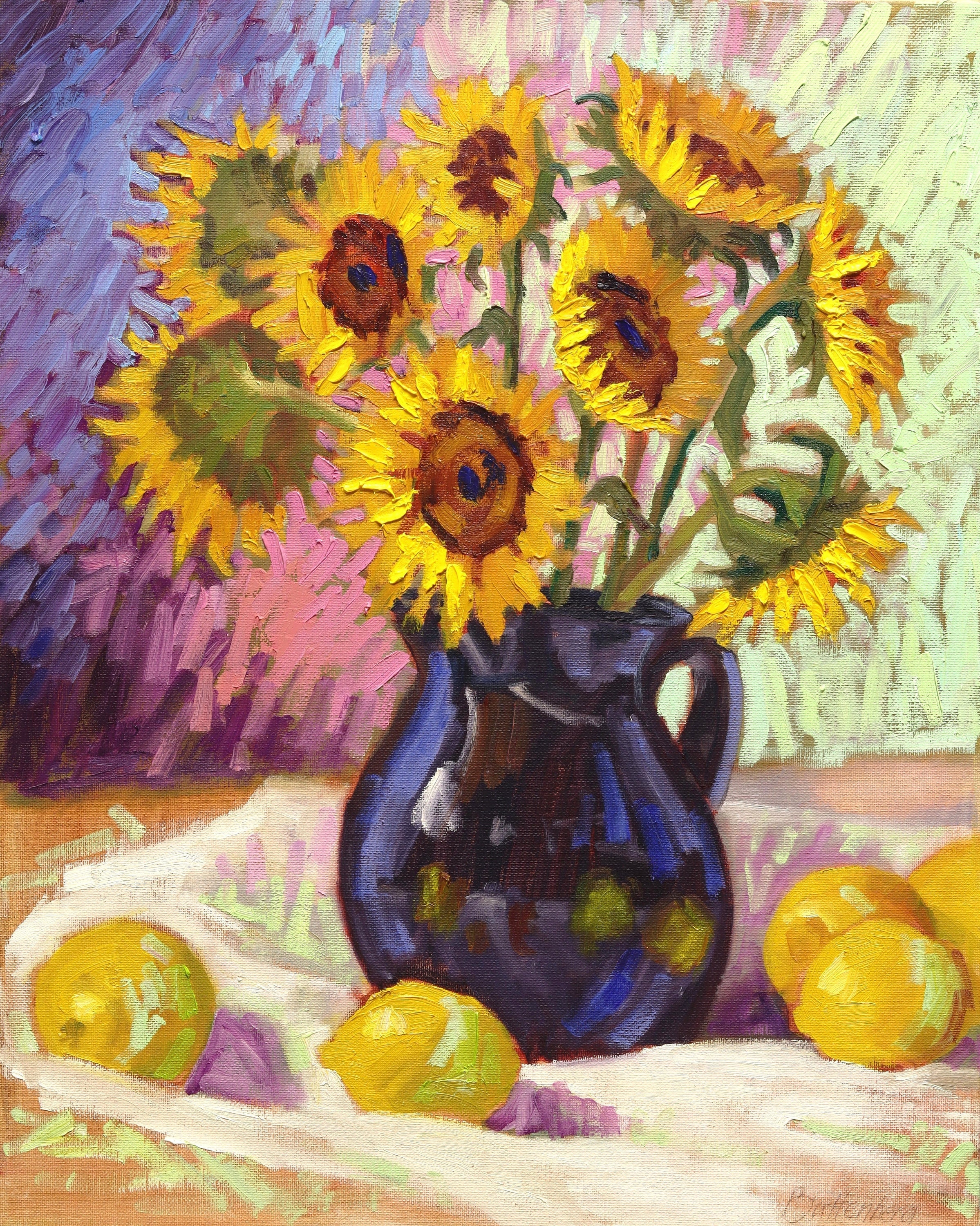 Sunflowers Still Life Print Oil Painting / Original Oil Painting Print ...