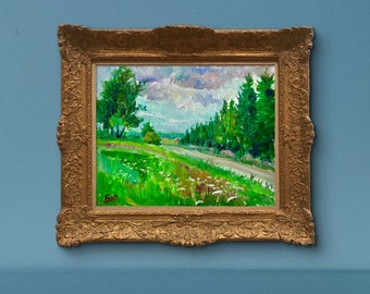 Plein Air Landschaft, Plein Air Landschaft, Original Ölgemälde, handgemaltes Ölgemälde