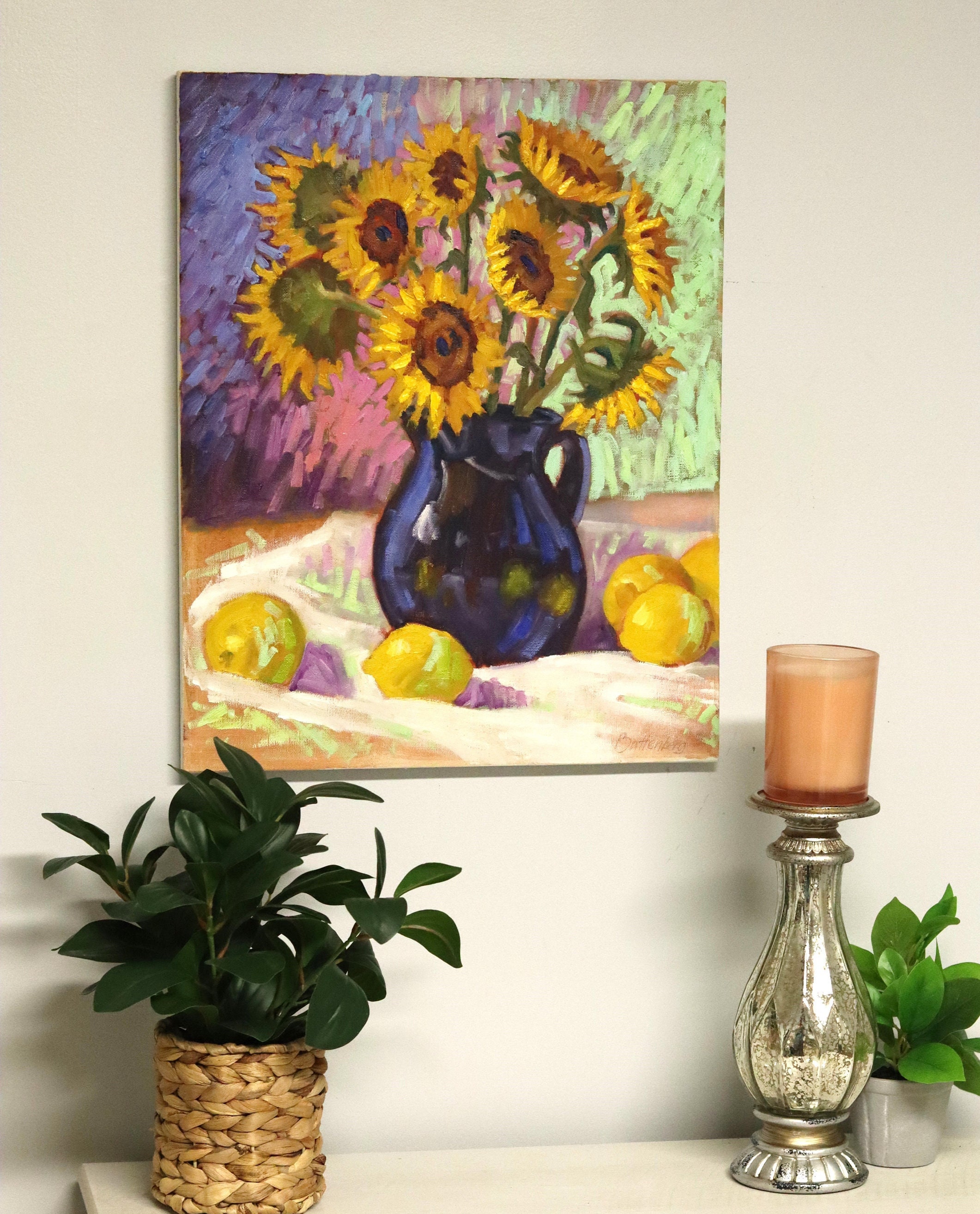 Original Sunflower Oil Painting on Canvas / Sunflowers and - Etsy