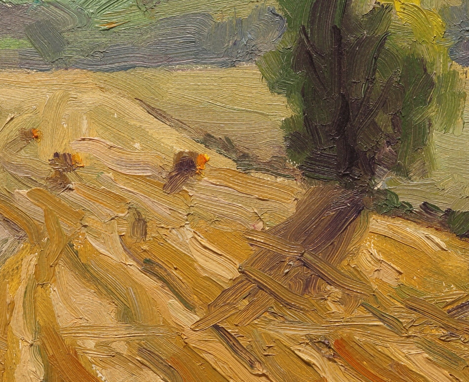 Hayfield Oil Painting, Rustic Charm, Country Elegance, Golden Harvest ...