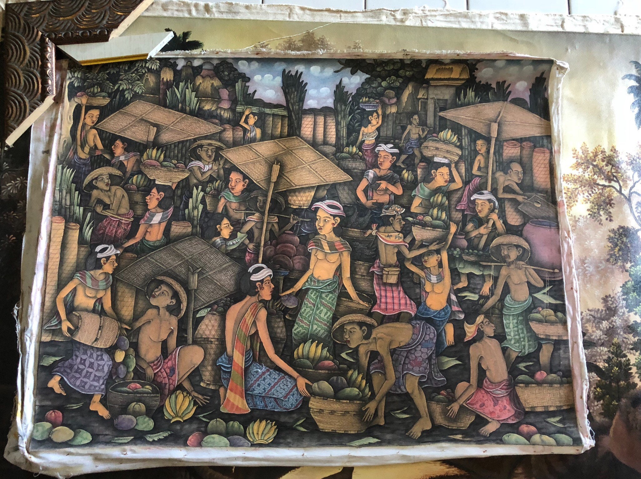 Sale Balinese Painting Village Bazaar Painting On Canvas Etsy Sale Balinese Painting Village Bazaar Painting On Canvas Etsy
