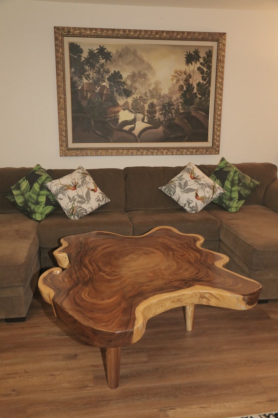 Balinese Live Edge Teak Wood Coffee Table