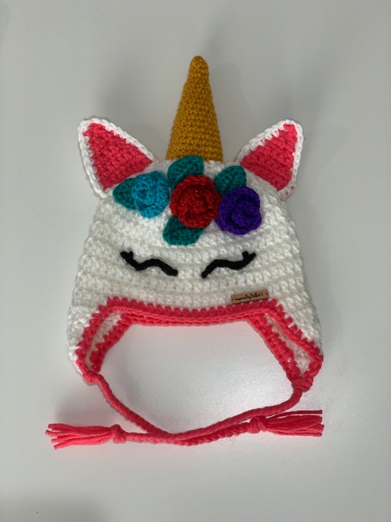 Unicorn Crochet Hat Hat Toddler , Handmade , Unicorn  display picture 1