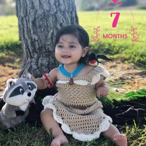 Inspired in pocahontas  Disney dress , photo prop , pocahontas crochet OUTFIT, pocahontas  DRESS crochet hat, wig,accessories NB, 0-3M 3-6M