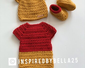 Winnie the Pooh Handmade Crochet OUTFIT Inspired in Disney Winnie the Pooh Photography newborn 12months Winnie the Pooh Etsy