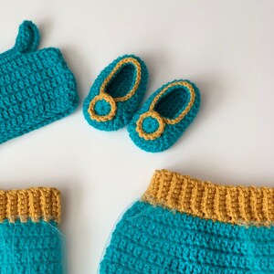 Crochet Disney Princess Jasmine baby crochet outfit , inspired in princess Jasmine aladdin crochet and tulle image 7