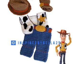Crochet Cowboy Baby Outfit Woody Toy Story Outfit, Newborn