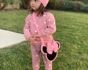 Minnie Mouse crochet purse , Minnie Mouse crochet bag , handmade, disney lovers