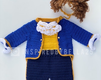 Beast crochet outfit inspired in the movie Beauty and the Beast , beast photo prop, newborn photography, newborn-12 outfit