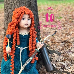 Brave crochet wig , crochet wig , Princess curly crochet hat