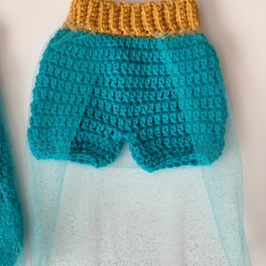 Crochet Disney Princess Jasmine baby crochet outfit , inspired in princess Jasmine aladdin crochet and tulle image 8