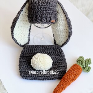 Photography prop , baby bunny crochet set baby bunny ears , bunny ears , baby bunny hat, diaper cover , amigurumi carrot , baby bunny outfit