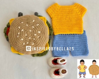Bob’s burgers Gene Belcher crochet outfit, photography newborn, newborn photography, photo prop, tv show