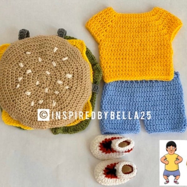 Bob’s burgers Gene Belcher crochet outfit, photography newborn, newborn photography, photo prop, tv show