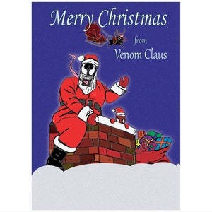 Venom Claus Weihnachtskarte (ft Deadpool und Spider-Man)