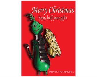 Grinch Infinity Gauntlet Christmas Card