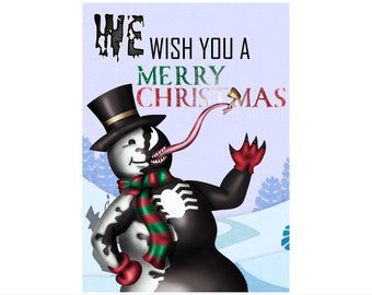Venom the Snowman Christmas Card