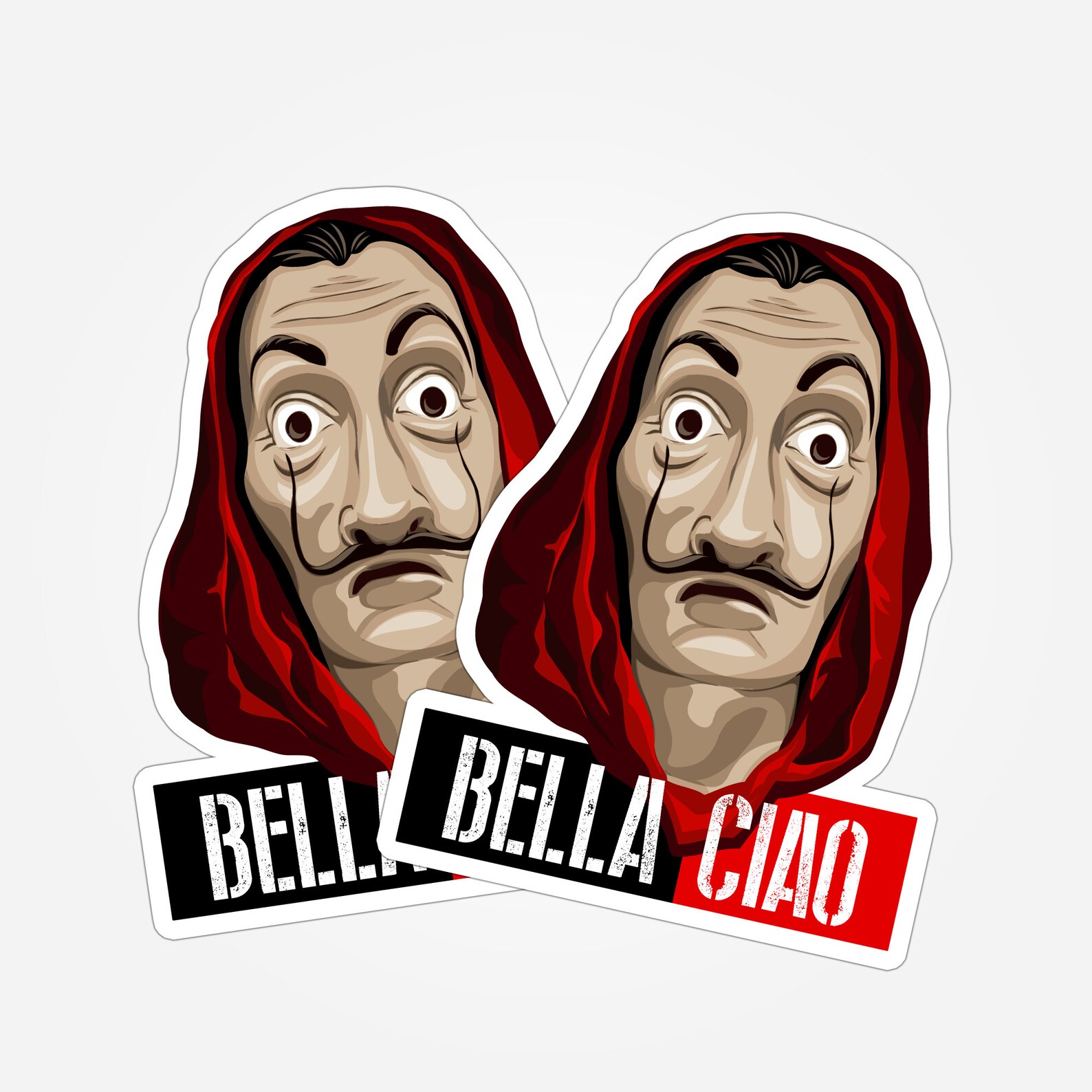 Dali Mask Stickers pack of 2 Sizes: 3/ 4 / | Etsy
