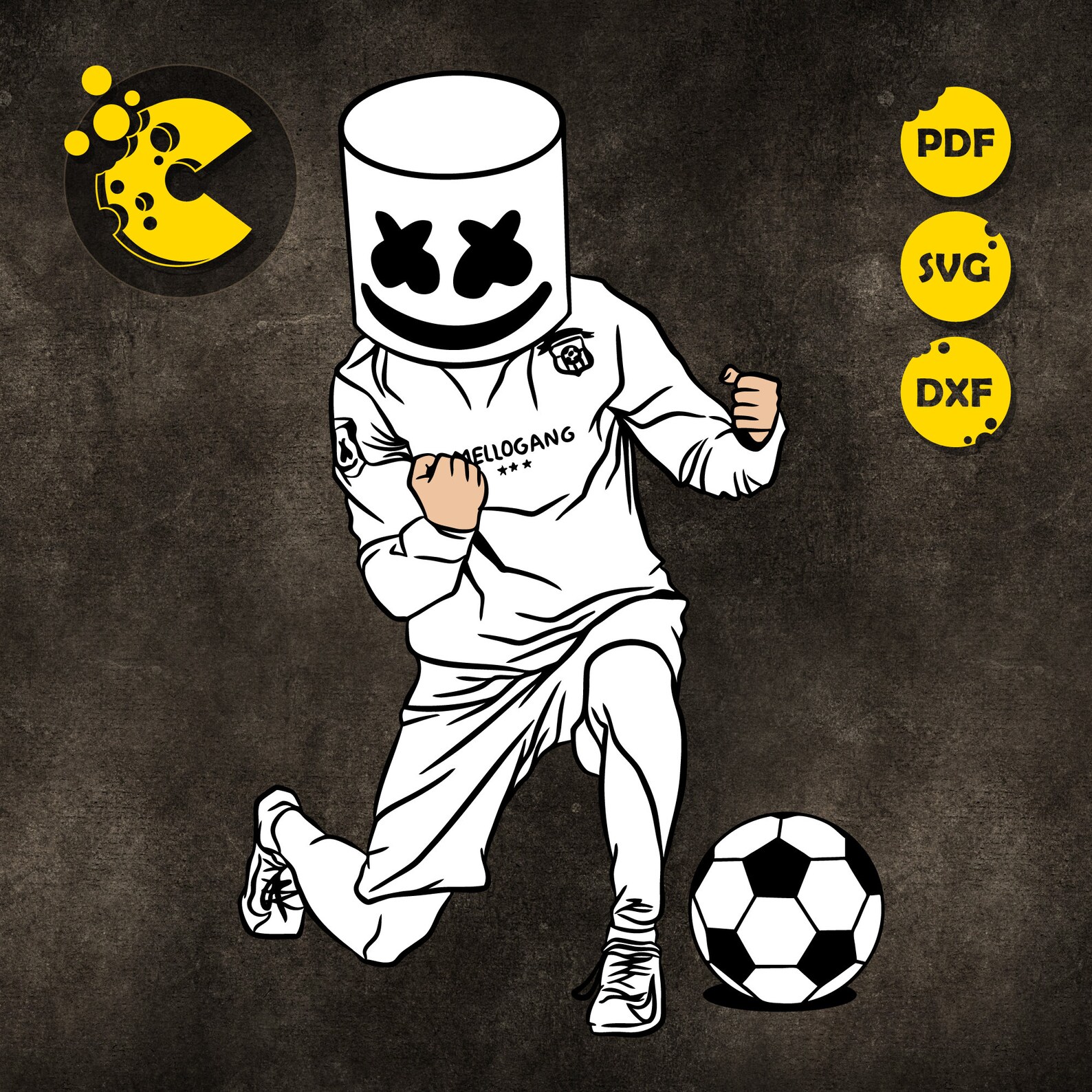 SVG / PDF / PNG files marshmello playing soccer svg keep it Etsy