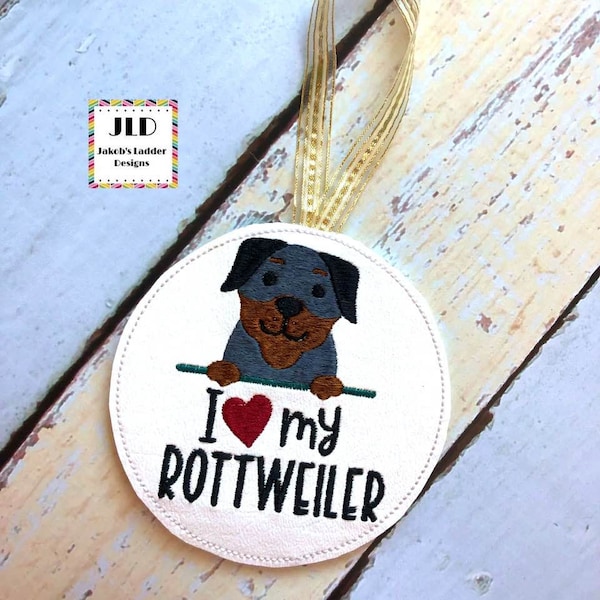 Love My Rottweiler Ornament, descarga digital para máquinas de bordar