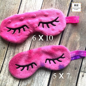 ITH Sleep Mask Embroidery Design en deux tailles, téléchargement numérique à utiliser avec des machines de broderie