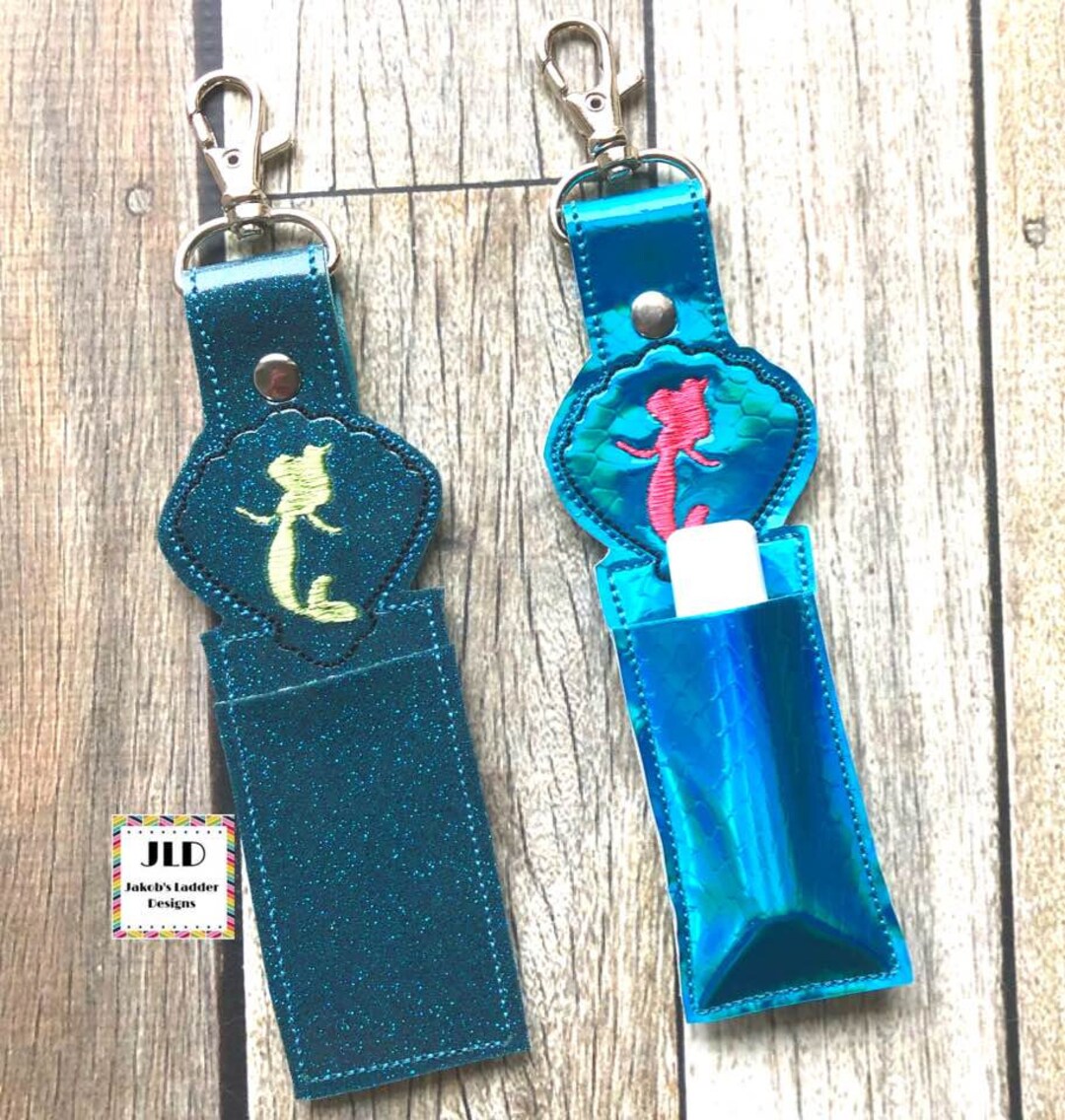 Mermaid Lip Balm Holder ITH Embroidery Design, Digital Download to Be