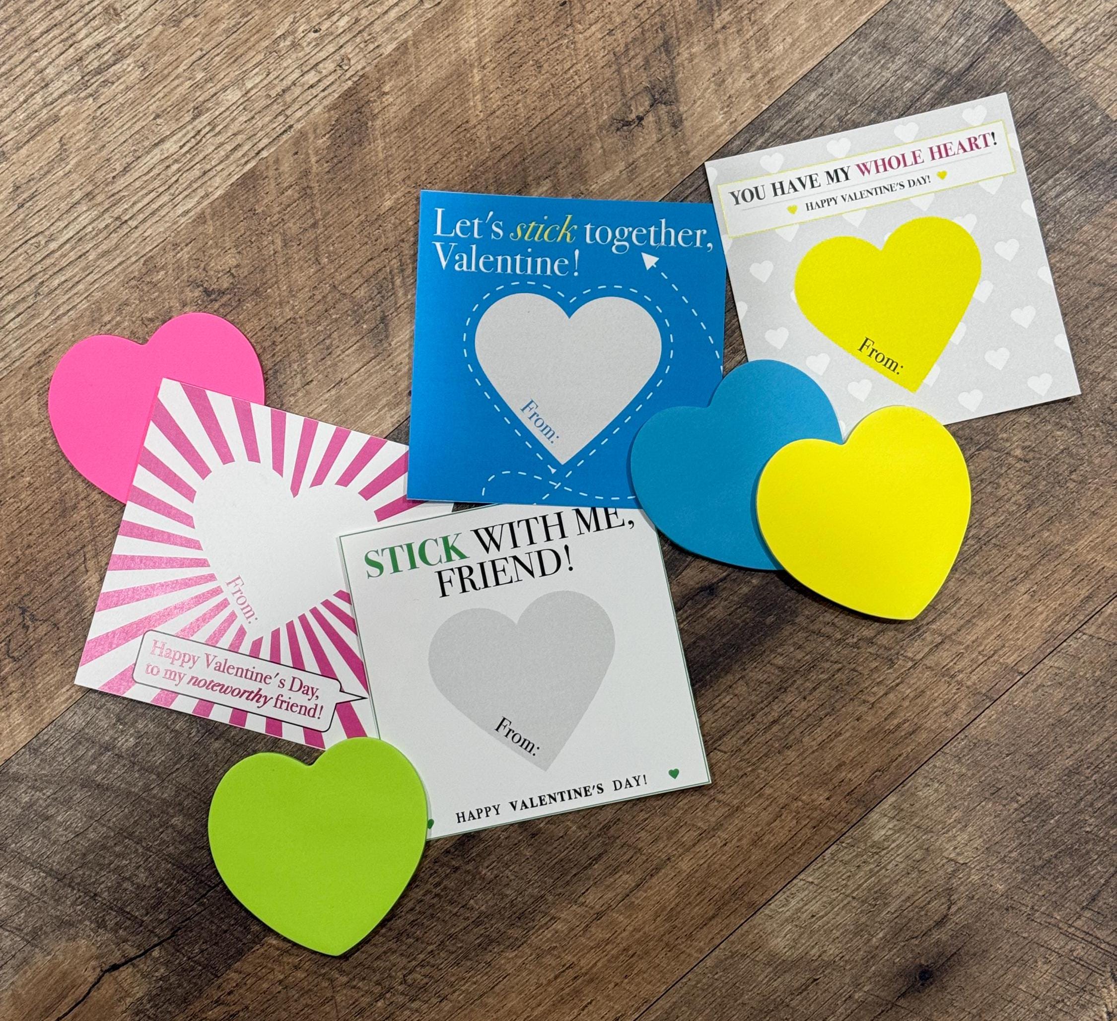 Sticky Note Heart Valentine's Cards: 4