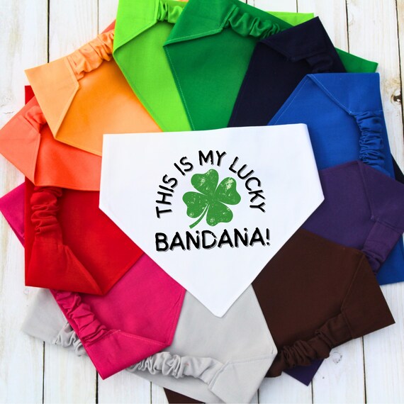 Scrunchie Dog Bandana, St. Patrick's Day Pet Bandana, Cat Bandana, Lucky Pet Bandana, Gift for Dog Mom, New Dog Gift, Bulk Order Bandanas