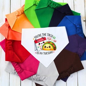 Scrunchie Pet Bandana, Personalized Dog Bandana, Funny Taco Pet Bandana, Gift for Dog Mom, New Dog Gift, Cat Bandana, Food Pun Pet Gift