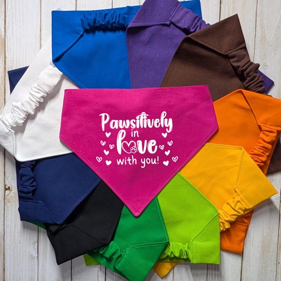 Scrunchie Dog Bandana, Personalized Pet Bandana, Valentine's Day Dog Bandana, Gift for Dog Mom, New Dog Gift