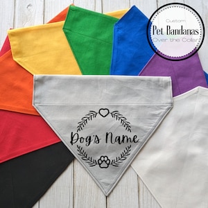 Personalized Over the Collar Dog Bandana, Custom Slip on Dog Bandana, Gift for Dog Mom, Gift for Dog Dad, Gift for New Dog, Monogram Bandana
