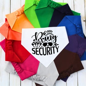 Wedding Dog Bandana, Scrunchie Engagement Pet Bandana, Ring Security Bandana, Engagement Wedding Gift, Gift for Dog Mom, Personalized Gift