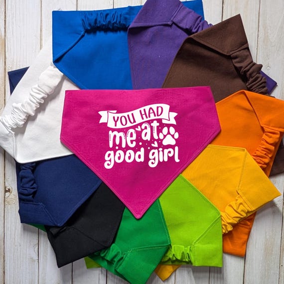 Scrunchie Dog Bandana, Personalized Pet Bandana, Valentine's Day Dog Bandana, Gift for Dog Mom, New Dog Gift, Good Girl Dog Bandana
