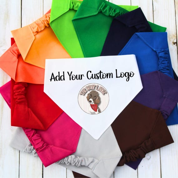 Bulk Custom Scrunchie Pet Bandanas, Personalized Dog Cat Bandanas for Events, Gifts, Pet Boutiques, Small Business Promotion, Pet Adoption